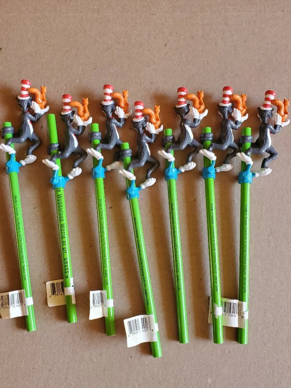 Cat In The Hat Wubbulous World of Dr. Seuss Pencil Topper PVC figure Lot of 7